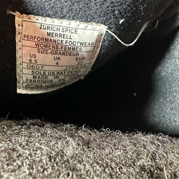 Merrell Zurich Spice Leather Boots Women’s Size 6.5 - Picture 6 of 7